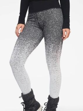 Athleta Gray-to-White Speckled Ombre Leggings